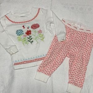 GAP Kids Pajama Set - White and Pink Floral